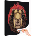 Лев в шлеме / Животные Раскраска картина по номерам на холсте