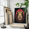 Лев в шлеме / Животные 100х125 см Раскраска картина по номерам на холсте