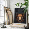  Лев в цилиндре / Животные 80х100 см Раскраска картина по номерам на холсте AAAA-C0132-80x100