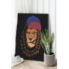  Лев в кепке со шрамом / Животные 80х100 см Раскраска картина по номерам на холсте AAAA-C0137-80x100