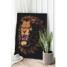  Рычащий лев / Животные 80х100 см Раскраска картина по номерам на холсте AAAA-C0138-80x100
