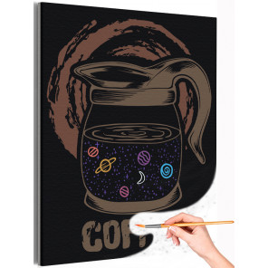  Космическое кофе Раскраска картина по номерам на холсте AAAA-C0146
