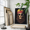  Лев в разноцветной шапке / Животные 80х100 см Раскраска картина по номерам на холсте AAAA-C0149-80x100