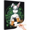  Зайка с кружками пива / Животные Раскраска картина по номерам на холсте AAAA-C0150