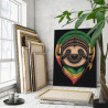  Довольный ленивец в наушниках / Животные Раскраска картина по номерам на холсте AAAA-C0152