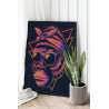  Неоновая горилла в очках / Животные Раскраска картина по номерам на холсте AAAA-C0165