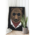 Медведь в темных очках / Животные 80х100 см Раскраска картина по номерам на холсте