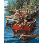 Плавание по собачьи Раскраска картина по номерам акриловыми красками Plaid | Купить раскраски по номерам