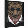  Медведь в темных очках / Животные 80х100 см Раскраска картина по номерам на холсте AAAA-C0172-80x100