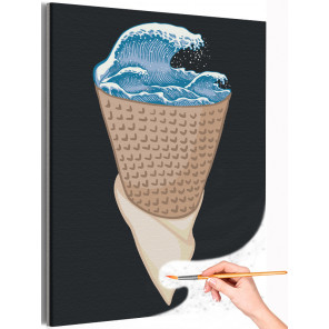  Мороженое Морская волна Раскраска картина по номерам на холсте AAAA-C0183