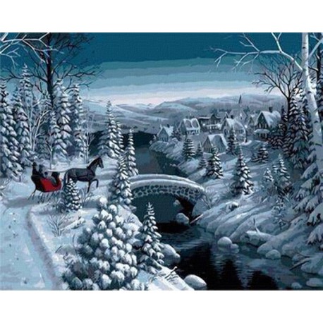 Зимняя прогулка Раскраска картина по номерам акриловыми красками на холсте Живопись по номерам (Paintboy) | Раскраски по номерам