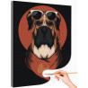  Боксер в очках / Животные / Собаки Раскраска картина по номерам на холсте AAAA-C0209