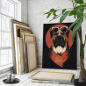  Боксер в очках / Животные / Собаки 75х100 см Раскраска картина по номерам на холсте AAAA-C0209-75x100