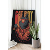 Кот в куртке с рыбкой Животные Коты и кошки 80x100 Раскраска картина по номерам на холсте