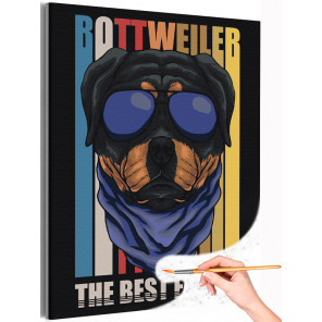 Ротвейлер лучшая нянька Собаки Животные Раскраска картина по номерам на холсте