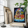 Мопс с рождественскими подарками Новый год Рождество Праздник Собака Пес Животные 80х100 Раскраска картина по номерам на холсте