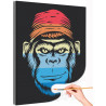 Красно-синяя обезьяна / Животные Раскраска картина по номерам на холсте