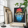 Красно-синяя обезьяна / Животные 75х100 Раскраска картина по номерам на холсте