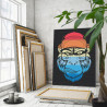 Красно-синяя обезьяна со шрамом / Животные Раскраска картина по номерам на холсте