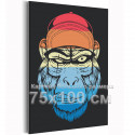 Красно-синяя обезьяна со шрамом / Животные 75х100 Раскраска картина по номерам на холсте
