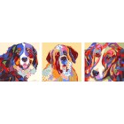Три товарища Триптих Раскраска по номерам акриловыми красками на холсте Color Kit | Картины триптих по номерам купить