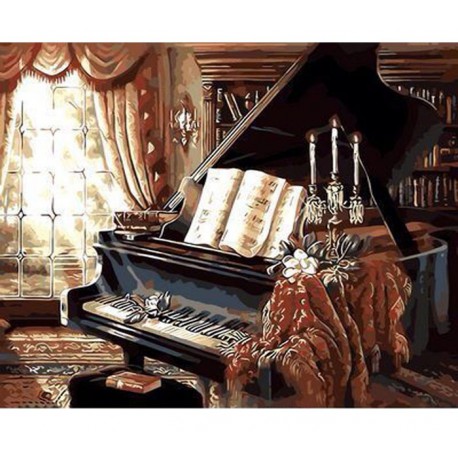 Вечер у рояля Раскраска картина по номерам акриловыми красками на холсте Живопись по номерам (Paintboy) | Картины по номерам