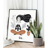  Девушка в позе лотоса и кактус / Йога, медитация Раскраска картина по номерам на холсте AAAA-C0325