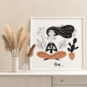  Девушка в позе лотоса и кактус / Йога, медитация Раскраска картина по номерам на холсте AAAA-C0325