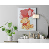 Медвежонок с шариками сердечками Любовь Мишка Тедди Для детей Детские Для девочек Животные 75х100 Раскраска картина по номерам н