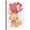 Медвежонок с шариками сердечками Любовь Мишка Тедди Для детей Детские Для девочек Животные 60х80 Раскраска картина по номерам на