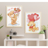 Медвежонок с мороженым Любовь Мишка Тедди Для детей Детские Для девочек Животные 60х80 Раскраска картина по номерам на холсте