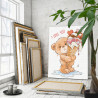 Медвежонок с мороженым Любовь Мишка Тедди Для детей Детские Для девочек Животные 75х100 Раскраска картина по номерам на холсте