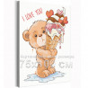 Медвежонок с мороженым Любовь Мишка Тедди Для детей Детские Для девочек Животные 75х100 Раскраска картина по номерам на холсте
