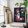 Счастливого Рождества и Нового года Санта-Клаус Дед Мороз 80х100 Раскраска картина по номерам на холсте
