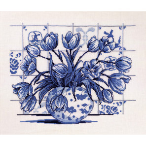  Индиго тюльпаны Набор для вышивания Permin 70-6311