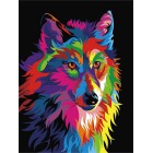 Волк поп-арт Раскраска по номерам акриловыми красками на холсте Menglei