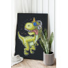 Веселый динозавр меломан Животные Для детей Детские Для мальчиков для девочек Раскраска картина по номерам на холсте