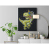 Веселый динозавр меломан Животные Для детей Детские Для мальчиков для девочек 75х100 Раскраска картина по номерам на холсте
