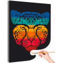 Цветной гепард / Животные Раскраска картина по номерам на холсте