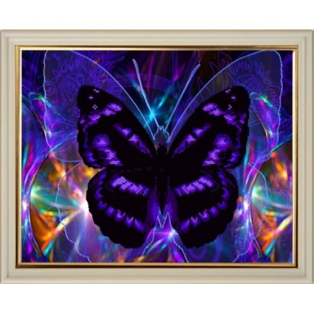 Бабочка Алмазная частичная вышивка мозаика на подрамнике Color Kit