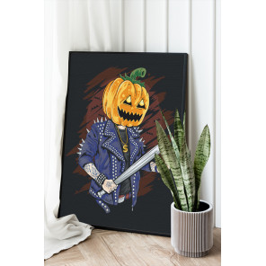Тыква бандит Хэллоуин Happy Halloween Праздник 100х125 Раскраска картина по номерам на холсте с металлической краской
