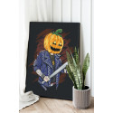 Тыква бандит Хэллоуин Happy Halloween Праздник 100х125 Раскраска картина по номерам на холсте с металлической краской