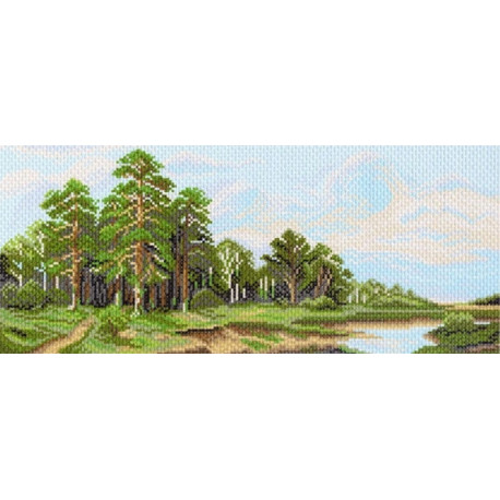  Сосны у реки Канва с рисунком для вышивки Матренин посад 1072