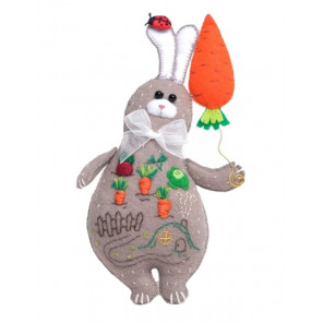  Морковный заяц Набор для создания игрушки своими руками Перловка ПХИ-1702