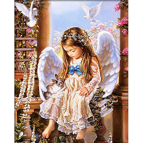  Ангел с кроликом Алмазная вышивка мозаика Алмазная живопись АЖ-4027