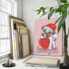 Рождественский мопс с сердечком Пес Собака Животные Новый год Рождество Праздник 60х80 Раскраска картина по номерам на холсте