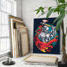 Красный рыцарь Портрет Воин Раскраска картина по номерам на холсте с неоновой краской