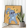 Зайчик танцует Заяц Танец Кролик символ года Для детей Детские Для девочек 80х80 Раскраска картина по номерам на холсте