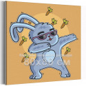 Зайчик танцует Заяц Танец Кролик символ года Для детей Детские Для девочек 80х80 Раскраска картина по номерам на холсте