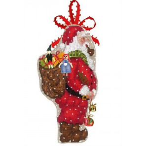  PERE NOEL HOTTE (Дед Мороз с корзиной) Набор для вышивания елочной игрушки Le Bonheur des Dames 2734